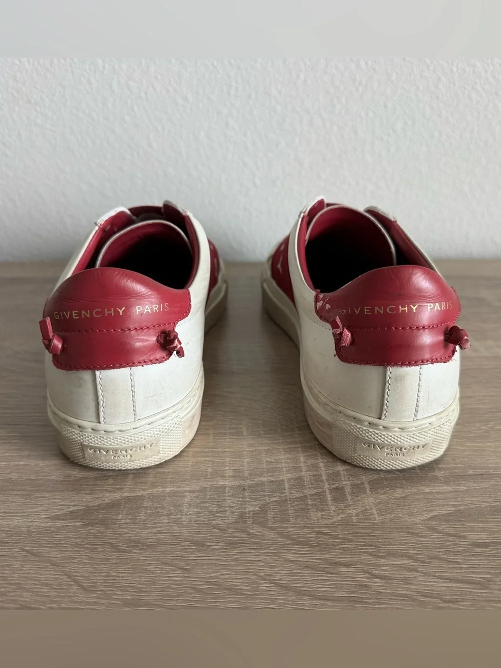 Givenchy women White Sneakers with Red Logo Strap